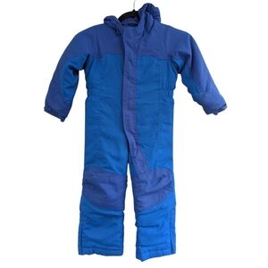 L.L. Bean Two Tone Blue Grow Cuff Zip Snowsuit. 3T